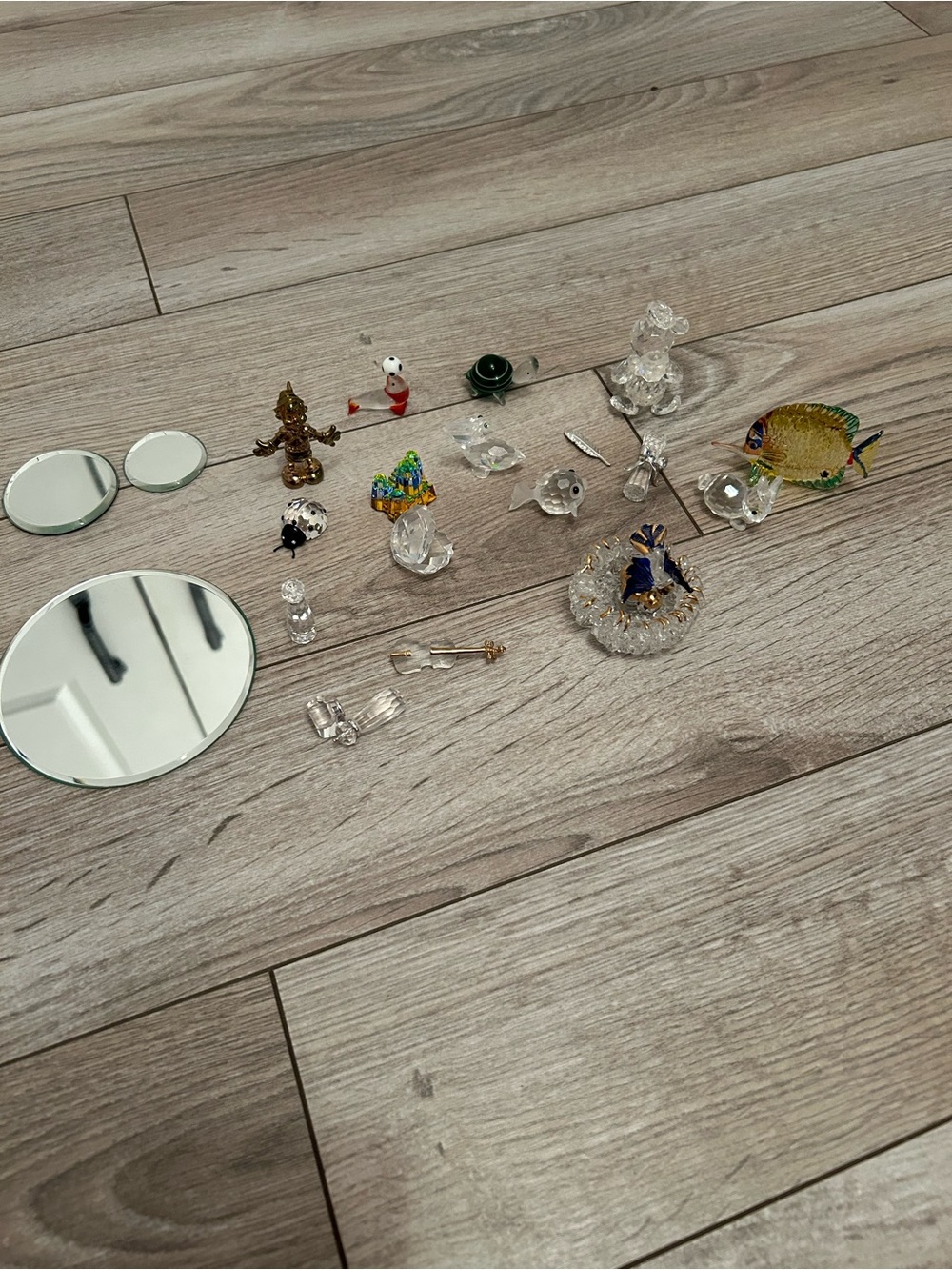Swarovski Assorted Glass Miniatures  Decorative Figurines Clear Accent Colors